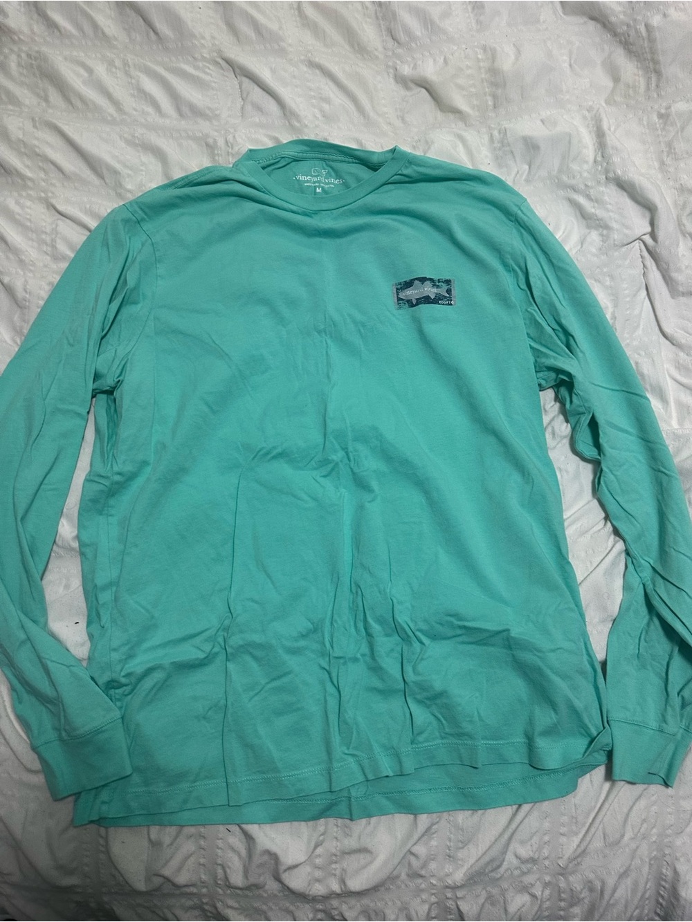 Vineyard Vines Men’s Long Sleeve Tee in Aqua